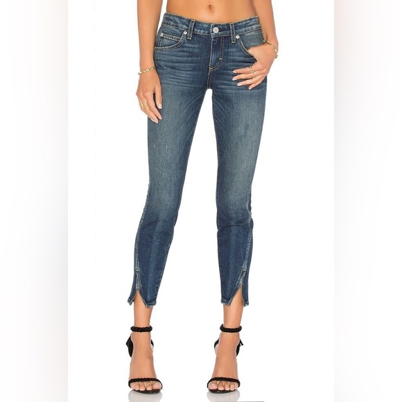 AMO Denim - AMO Twist Zip Sapphire Wash Skinny Ankle Jeans